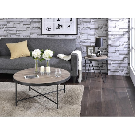 Gfancy Fixtures 18.11 x 16.73 x 16.73 in. Bage End Table Weathered Gray Oak GF3084905